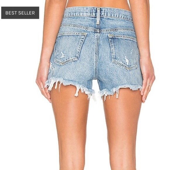 AGOLDE Parker Vintage Cut Off Denim Shorts - Swapmeet Wash (size 27) - Picture 5 of 5